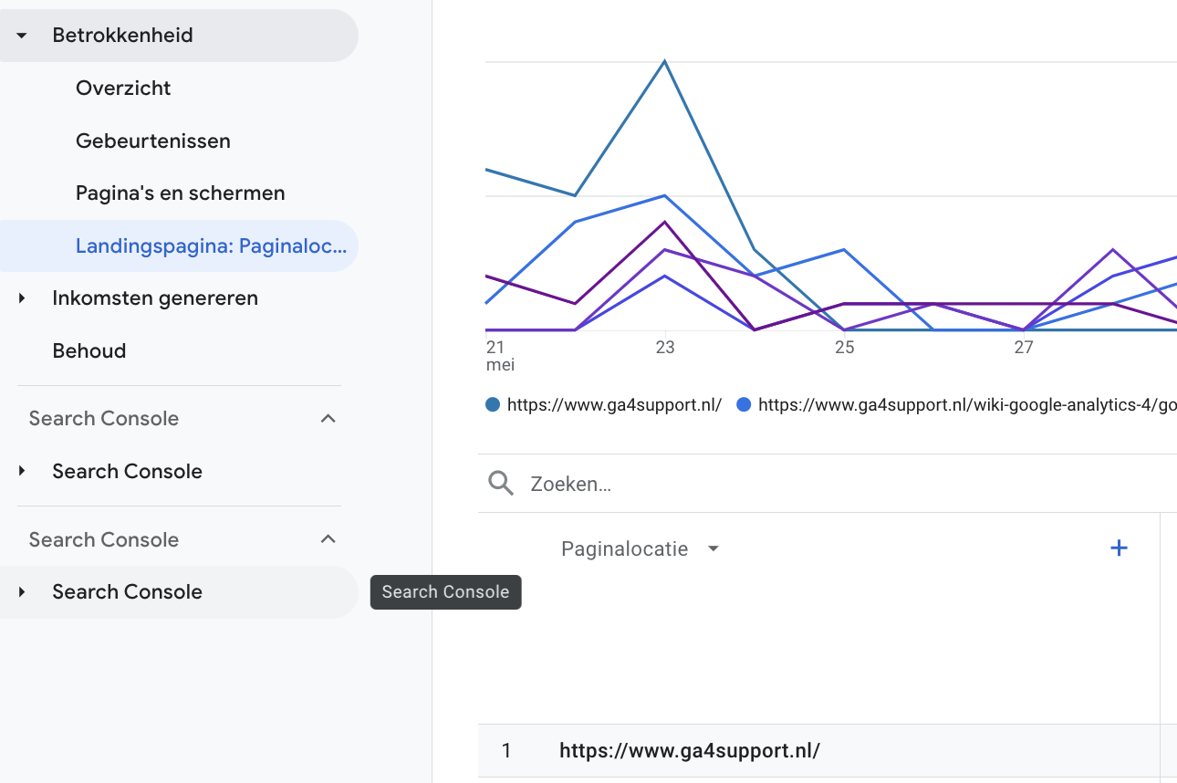 Rapport in menu